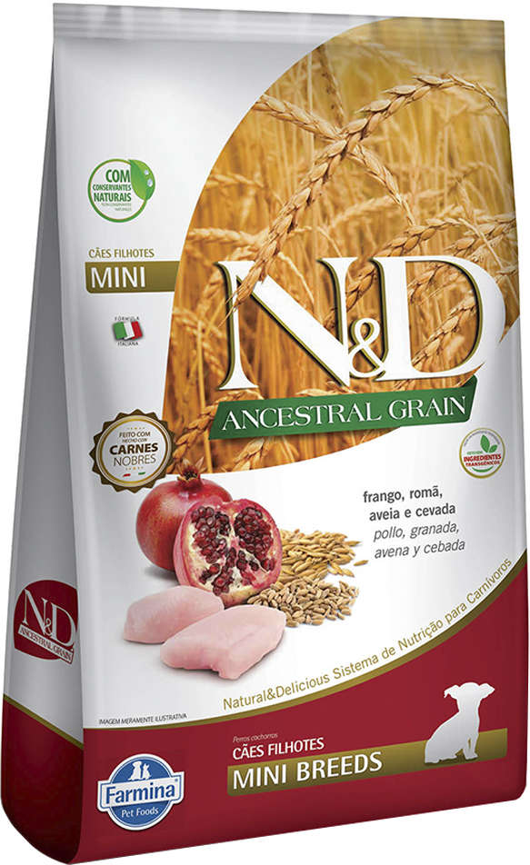 Ração Farmina N&D Ancestral Grain Frango Cães Filhotes Raças Pequenas - 2,5Kg