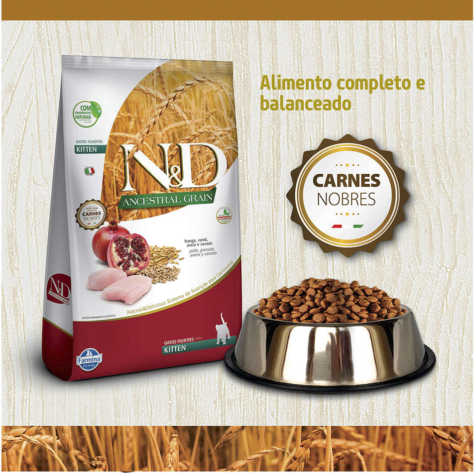 Ração Farmina N&D Ancestral Grain Frango Gatos Filhotes - 1,5Kg