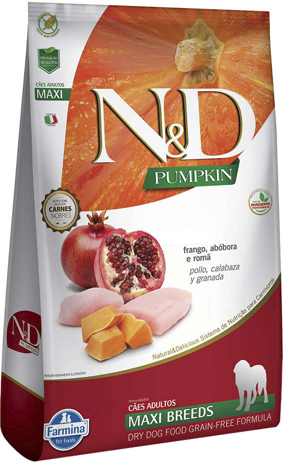 Ração Farmina N&D Pumpkin Frango para Cães Adultos de Raças Grandes - 10,1Kg