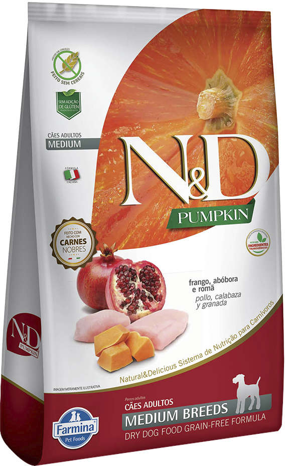 Ração Farmina N&D Pumpkin Frango para Cães Adultos de Raças Médias - 10,1Kg
