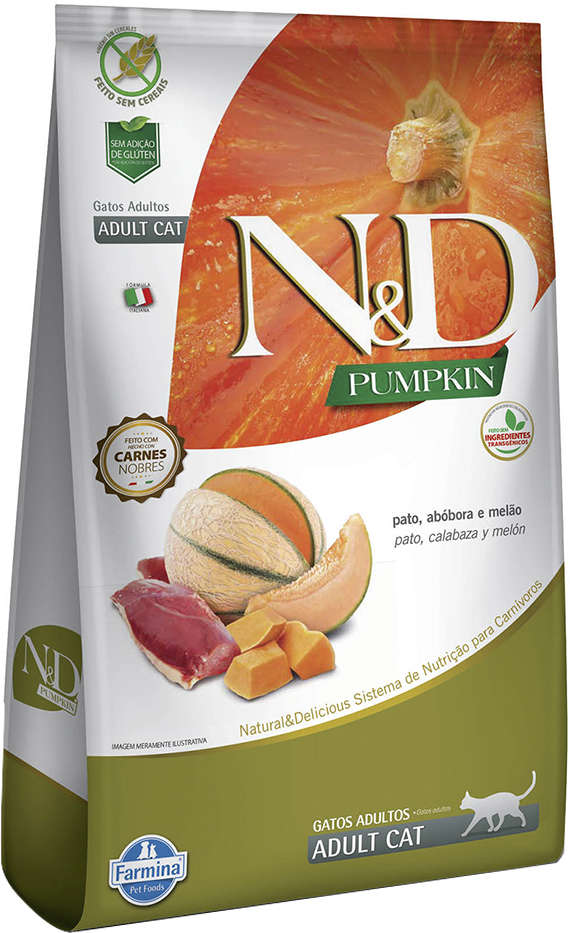 Ração Farmina N&D Pumpkin Pato, Abóbora e Melão para Gatos Adultos - 400 g