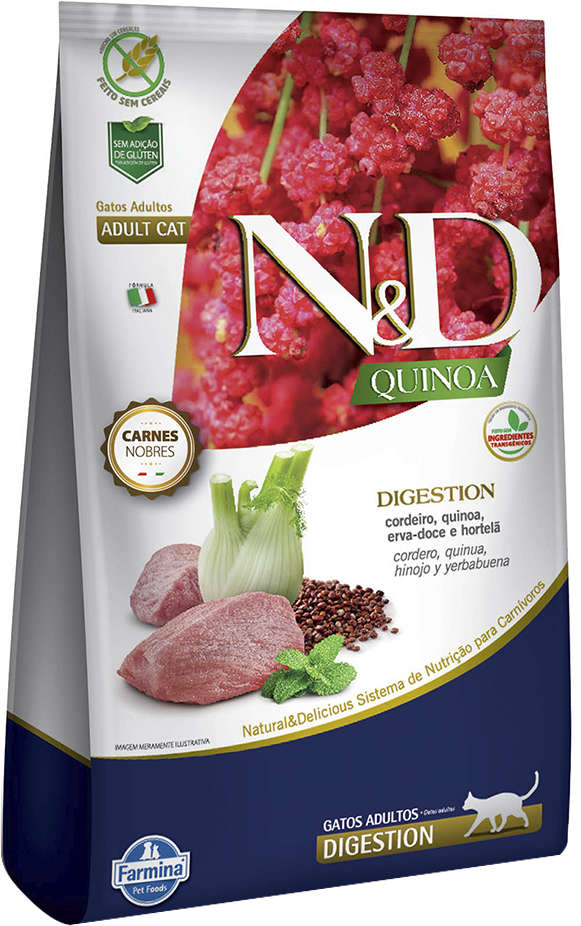 Ração Farmina N&D Quinoa Digestion Cordeiro para Gatos Adultos - 7,5Kg