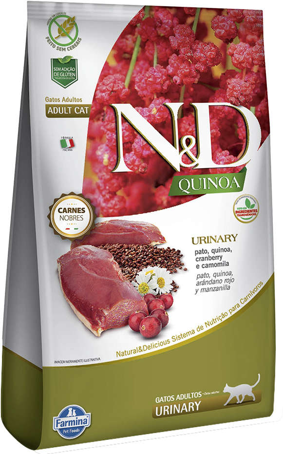 Ração Farmina N&D Quinoa Urinary Pato para Gatos Adultos - 7,5Kg