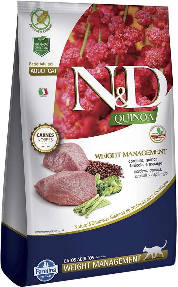Ração Farmina N&D Quinoa Weight Management Cordeiro para Gatos Adultos - 7,5Kg