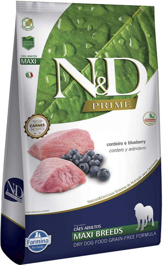 Ração Farmina N&D Prime Cordeiro e Blueberry Cães Adultos Raças Grandes - 10,1Kg