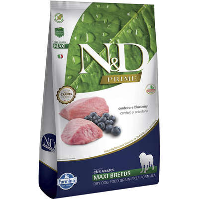 Ração Farmina N&D Prime Cordeiro e Blueberry Cães Adultos Raças Grandes