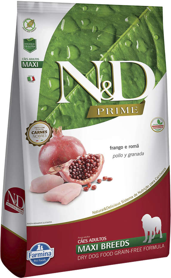 Ração Farmina N&D Prime Frango e Romã Cães Adultos Raças Grandes - 10,1Kg