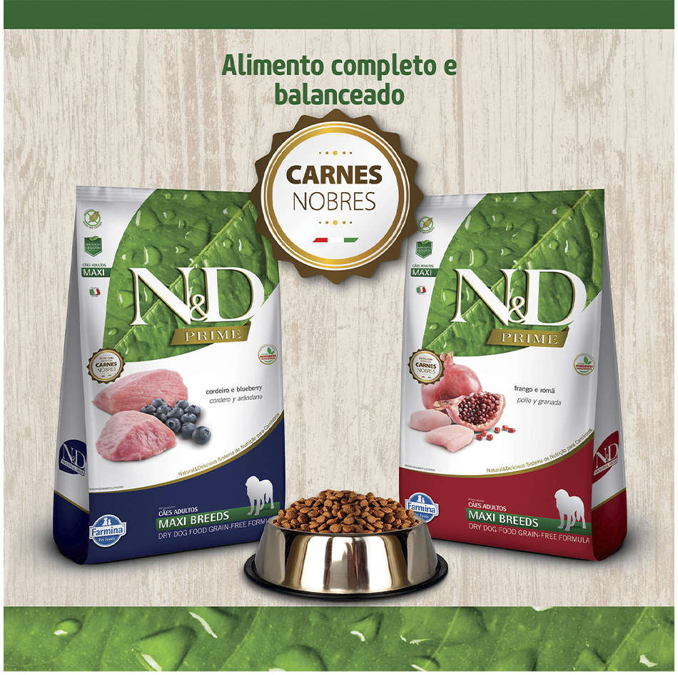 Ração Farmina N&D Prime Frango e Romã Cães Adultos Raças Grandes - 10,1Kg