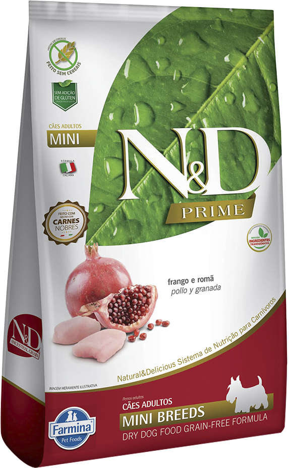 Ração Farmina N&D Prime Frango e Romã Cães Adultos Raças Pequenas - 2,5Kg