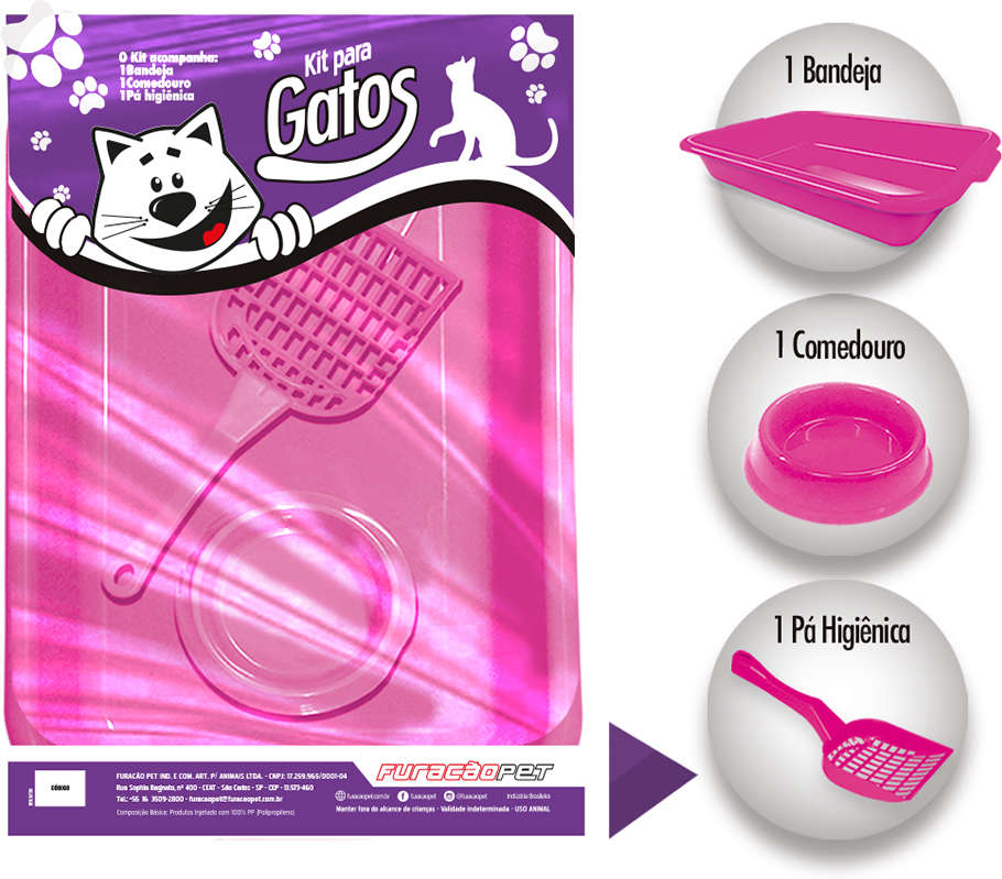 Kit Joy Rosa para Gatos - Tam. Único