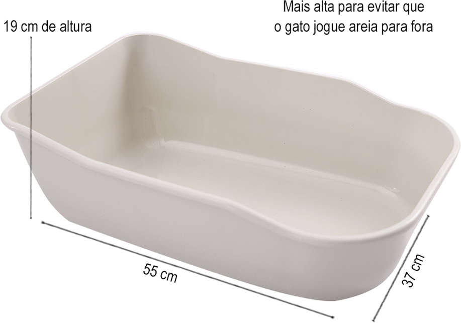 Bandeja Sanitária Durapets Luxo Bege para Gatos - Tam. Único