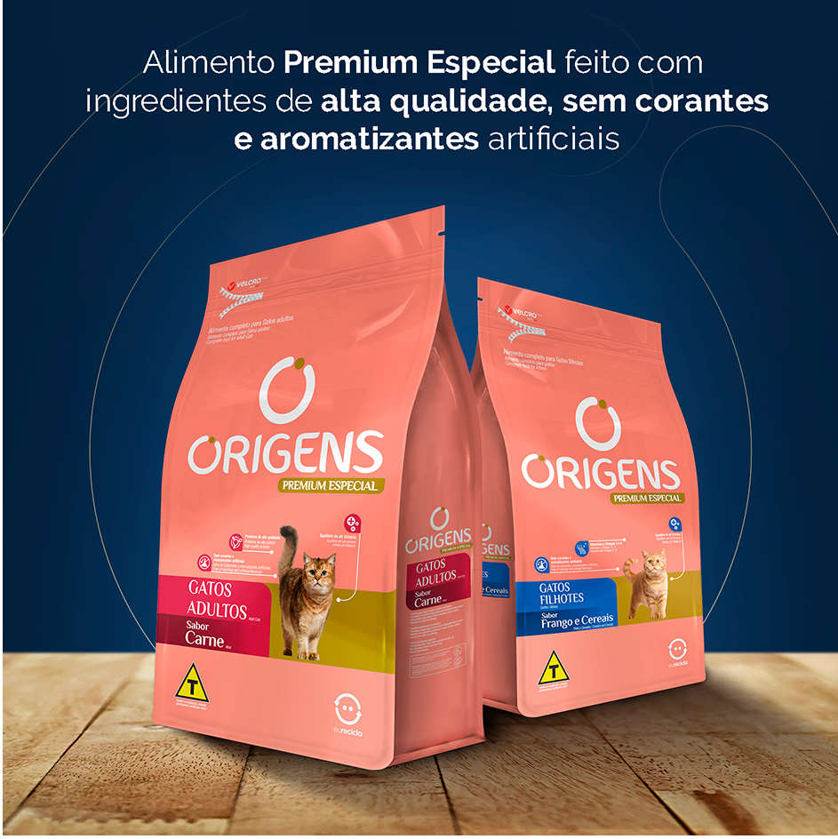 Ração Seca Origens Carne Gatos Adultos - 10,1Kg