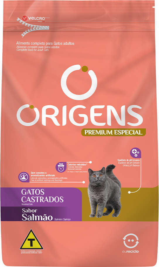 Ração Seca Origens Salmão Gatos Castrados - 3Kg