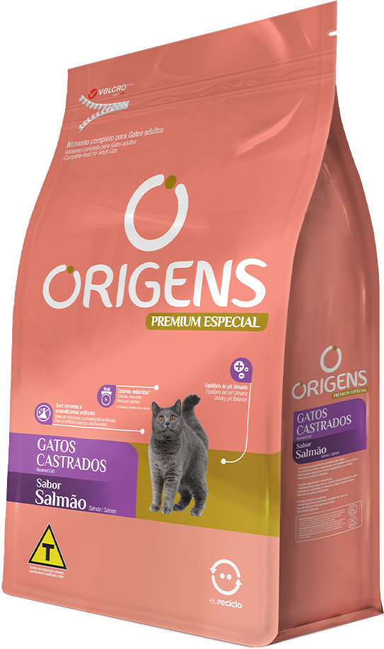 Ração Seca Origens Salmão Gatos Castrados - 3Kg