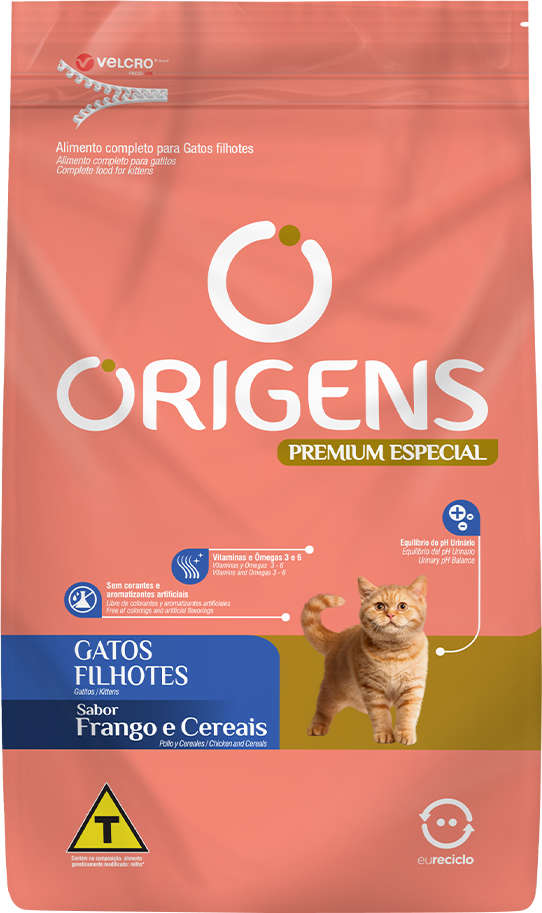 Ração Seca Origens Frango e Cereais Gatos Filhotes - 3Kg