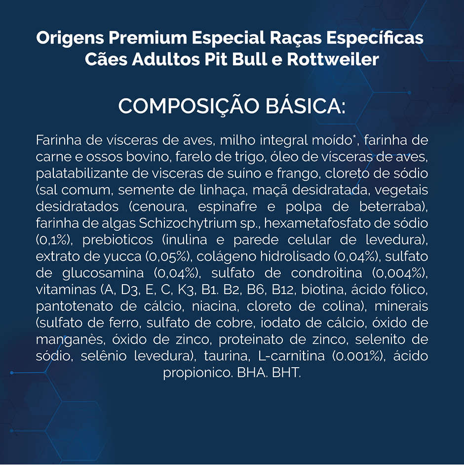 Ração Seca Origens Raças Específicas para Cães Adultos das Raças Pit Bull e Rottweiler - 15Kg