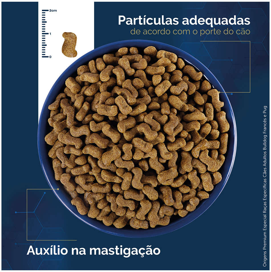 Ração Seca Origens Raças Específicas para Cães Adultos das Raças Bulldog Francês e Pug - 10,1Kg