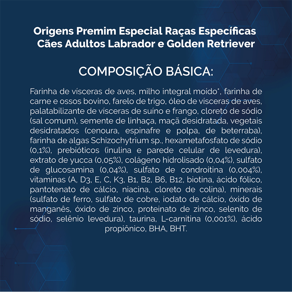 Ração Seca Origens Raças Específicas para Cães Adultos das Raças Labrador e Golden Retriever - 15Kg