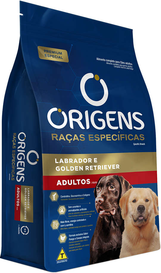 Ração Seca Origens Raças Específicas para Cães Adultos das Raças Labrador e Golden Retriever - 15Kg