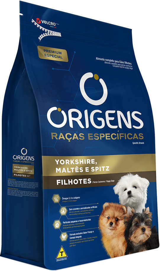 Ração Seca Origens Raças Específicas para Cães Filhotes das Raças Yorkshire, Maltês e Spitz - 3Kg