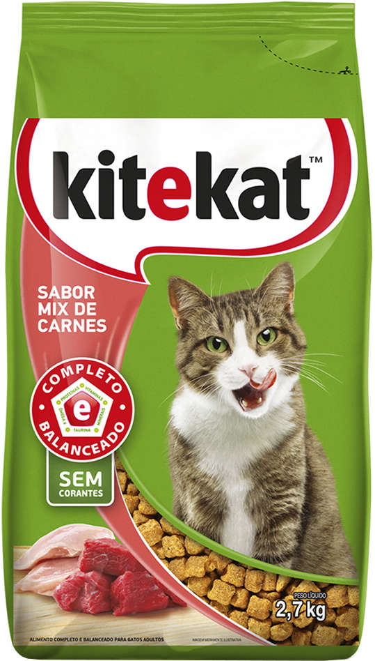 Ração KiteKat Mix de Carnes Para Gatos Adultos - 2,7Kg