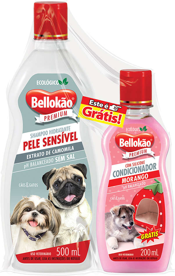 Kit Bellokão Shampoo Pele Sensível + Condicionador Morango - Kit