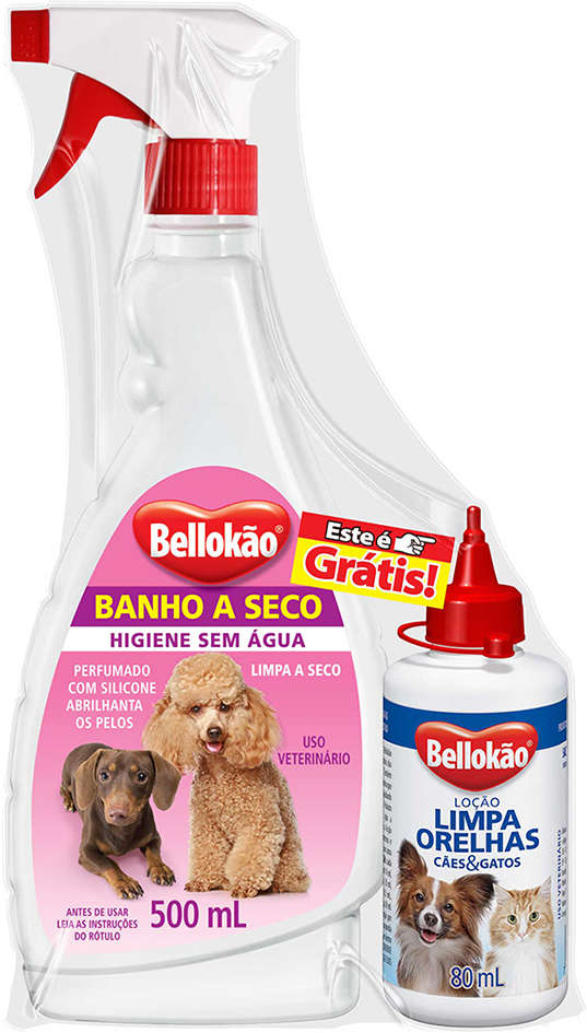 Kit Bellokão Banho a Seco + Limpa Orelhas - Kit
