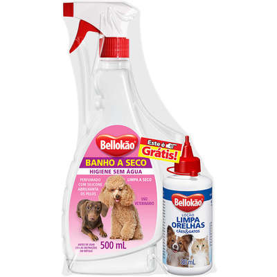 Kit Bellokão Banho a Seco + Limpa Orelhas