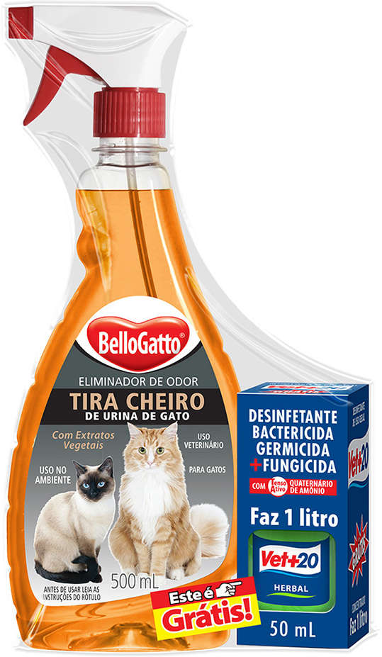 Kit BelloGatto Eliminador de Odor + Desinfetante para Gatos - Kit