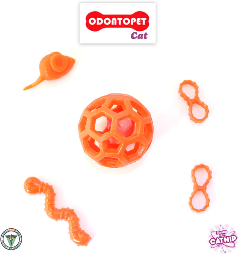Brinquedo Odontopet Bola Infused Catnip Laranja para Gatos - Tam. Único