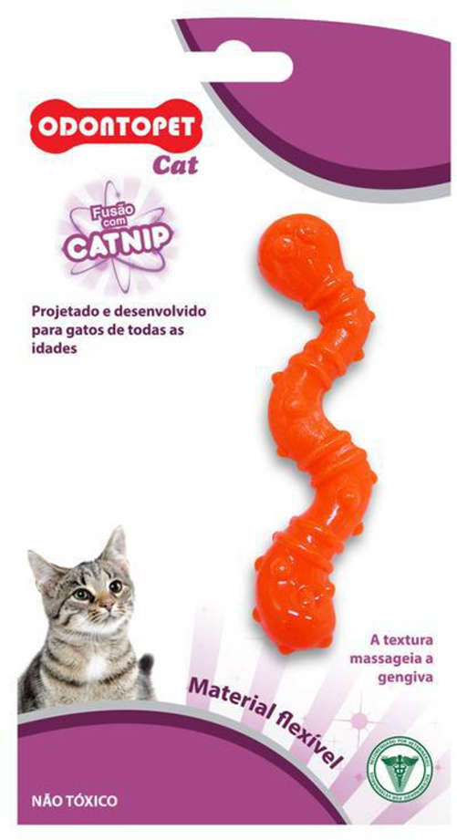 Brinquedo Odontopet Minhoca Infused Catnip Laranja para Gatos - Tam. Único