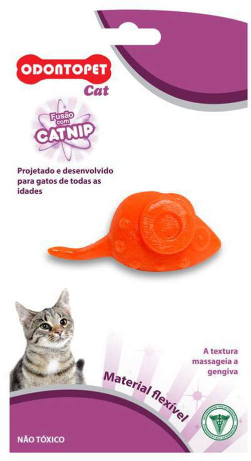 Brinquedo Odontopet Mouse Infused Catnip Laranja para Gatos - Tam. Único
