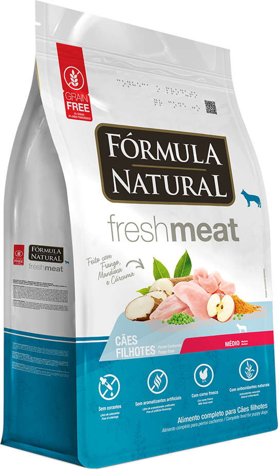Ração Seca Fórmula Natural Fresh Meat Cães Filhotes Raças Médias - 12Kg