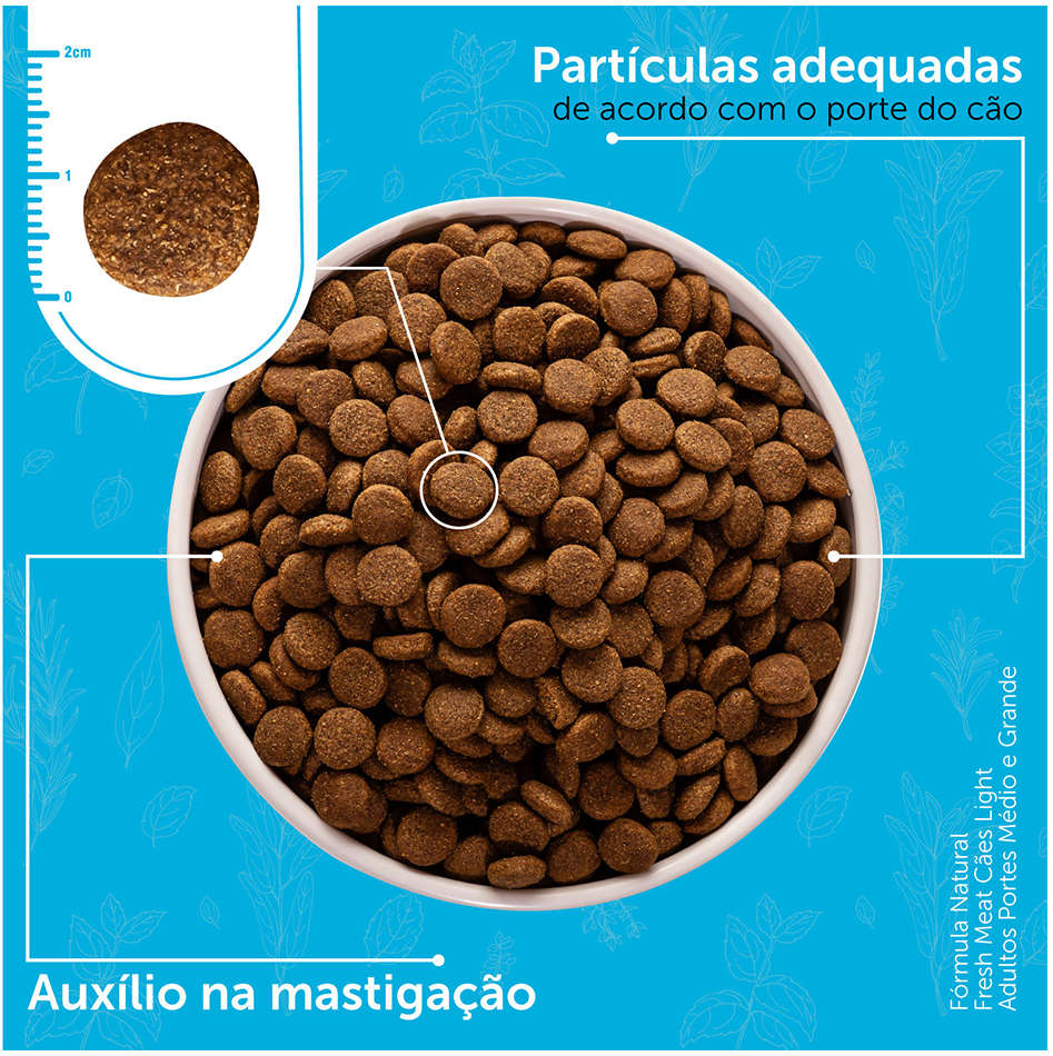 Ração Seca Fórmula Natural Fresh Meat Cães Light Raças Médias e Grandes - 12Kg