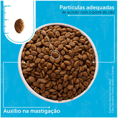 Ração Seca Fórmula Natural Fresh Meat Sensitive Cães Adultos Portes Médio e Grande