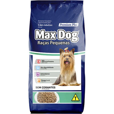 Ração Seca Max Dog para Cães Adultos Raças Pequenas