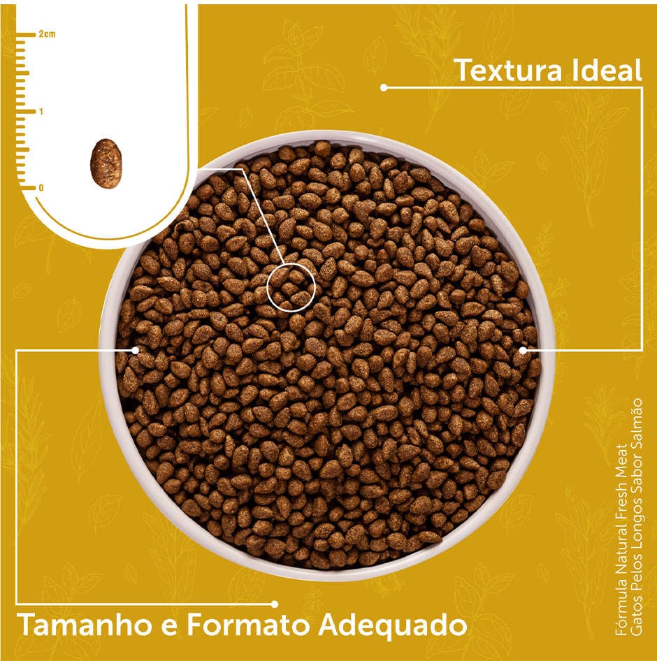 Ração Seca Fórmula Natural Fresh Meat Salmão para Gatos Pelos Longos - 14Kg