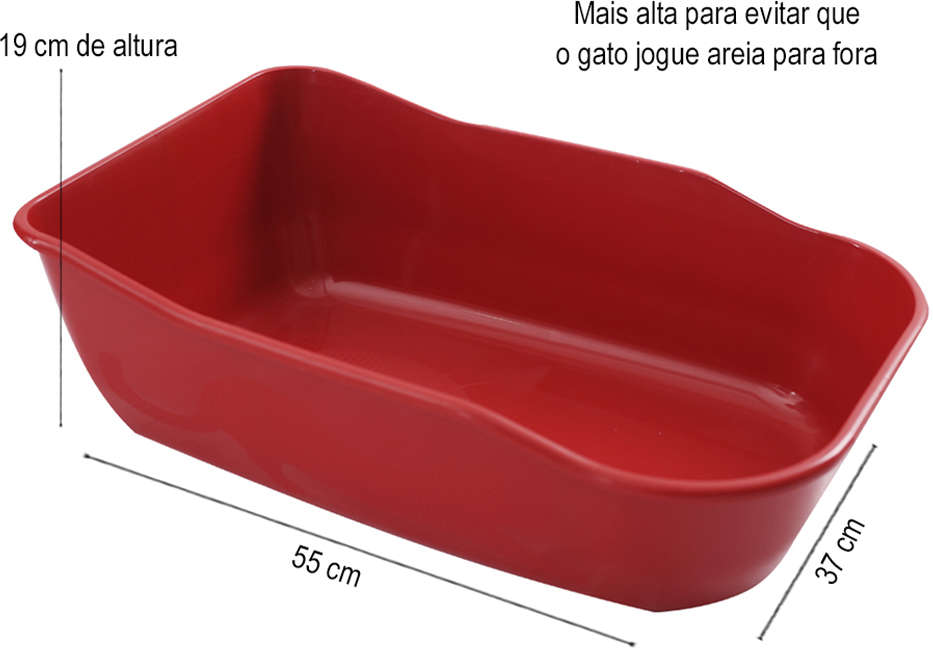 Bandeja Sanitária Durapets Luxo Vermelha para Gatos - Tam. Único