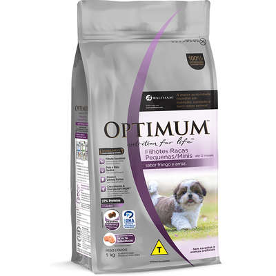 Ração Optimum Frango e Arroz para Cães Filhotes até 18 meses Raças Pequenas e Minis