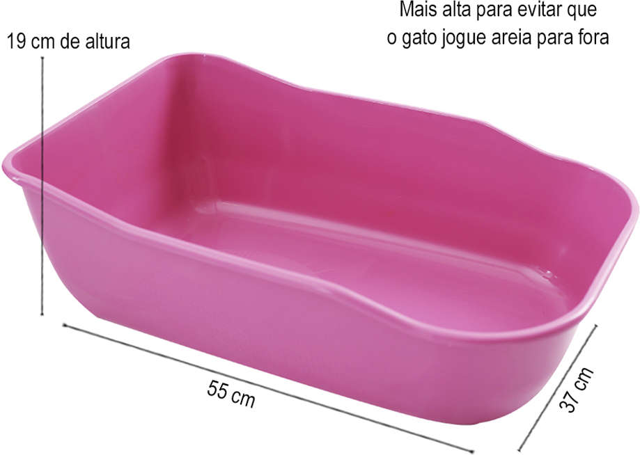 Bandeja Sanitária Durapets Luxo Rosa para Gatos - Tam. Único