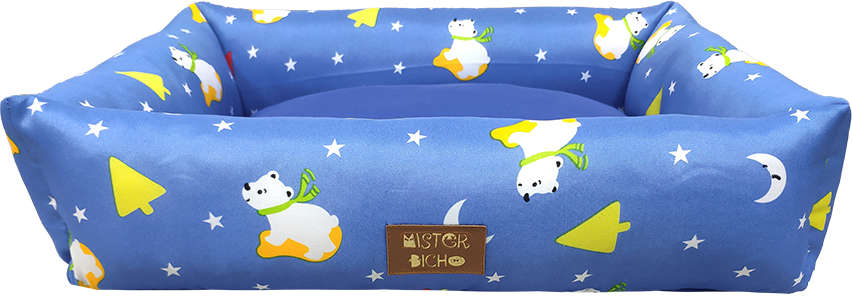 Cama Mister Bicho Urso Azul - Tam. G