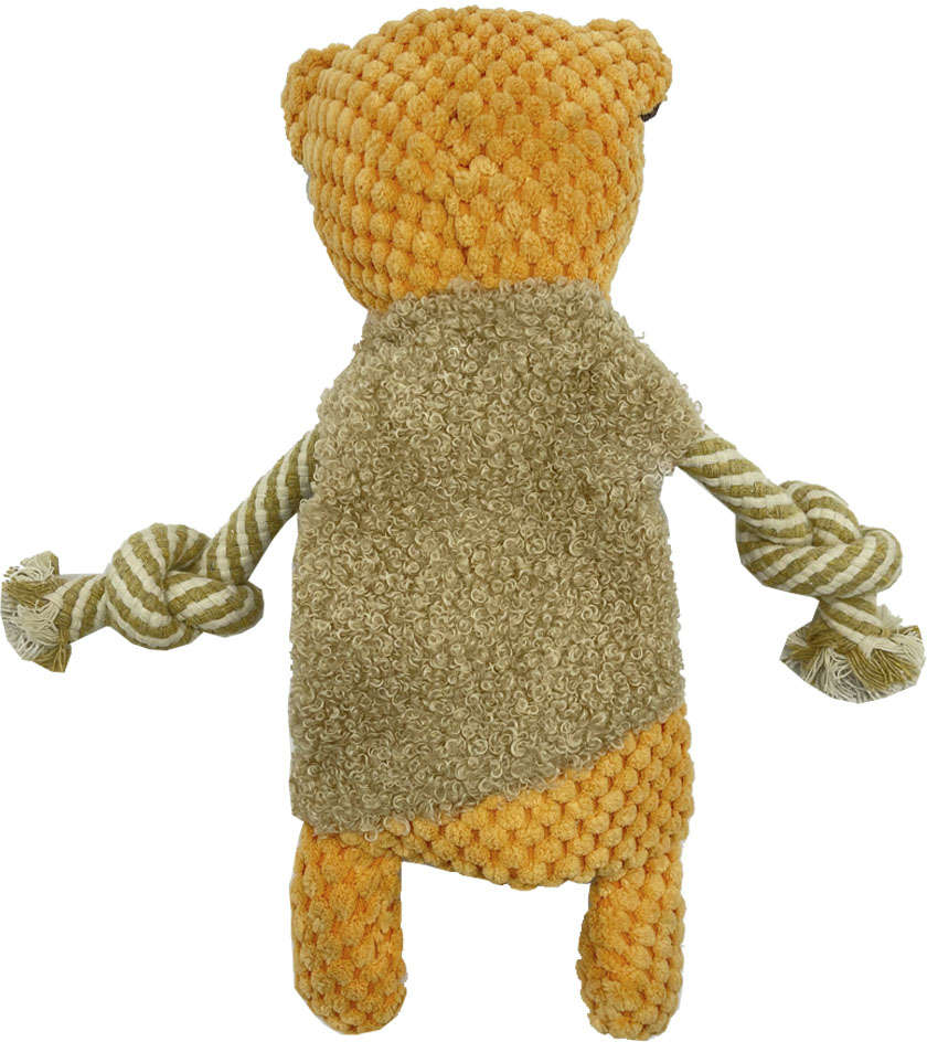 Brinquedo Pelúcia Urso Greige com Corda para Cães - Tam. Único