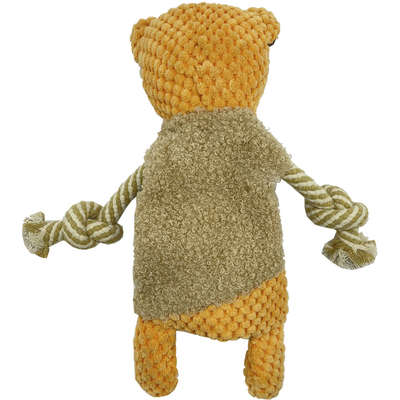 Brinquedo Pelúcia Urso Greige com Corda para Cães