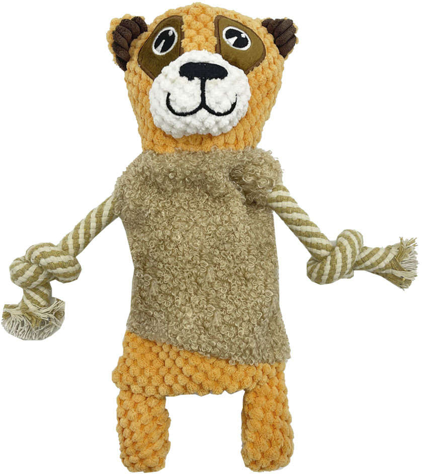 Brinquedo Pelúcia Urso Greige com Corda para Cães - Tam. Único