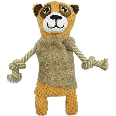 Brinquedo Pelúcia Urso Greige com Corda para Cães
