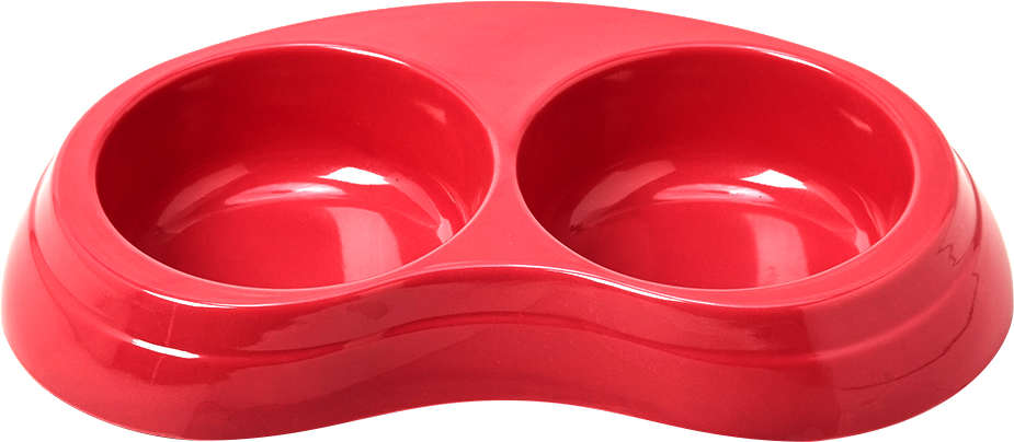 Comedouro Duplo Chalesco Melamina Rosa para Cães - Tam. P