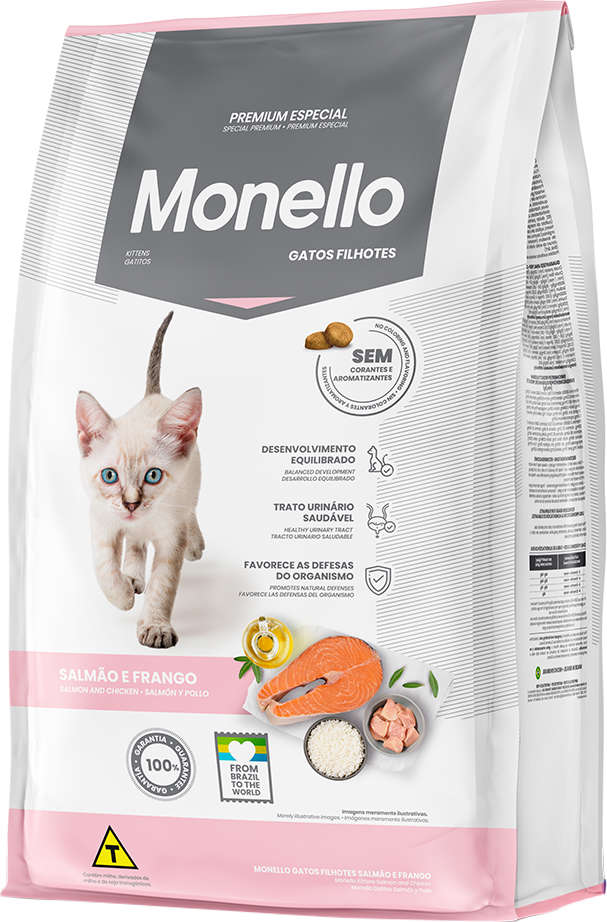 Ração Seca Monello Salmão e Frango para Gatos Filhotes - 1Kg