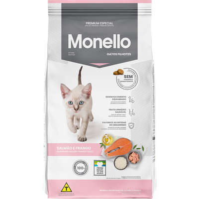 Ração Seca Monello Salmão e Frango para Gatos Filhotes