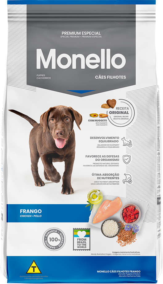 Ração Seca Monello Frango para Cães Filhotes - 15Kg