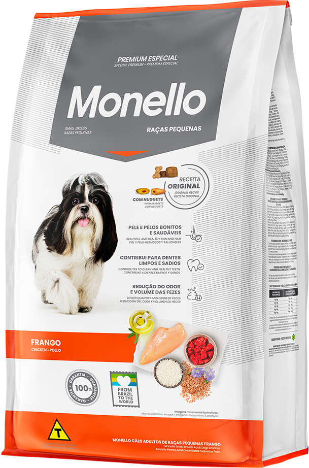 Ração Seca Monello Frango para Cães Adultos Raças Pequenas - 15Kg
